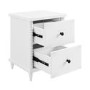 White 2-Drawer Bobbin Bedside Table - Alma