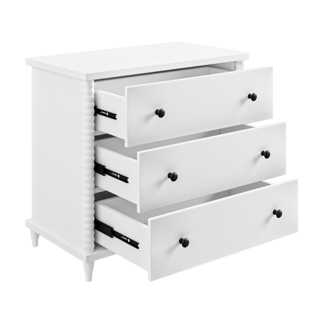 White Bobbin Chest of 3 Drawers - Alma