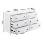 Wide White Bobbin Chest of 6 Drawers - Alma