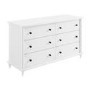 Wide White Bobbin Chest of 6 Drawers - Alma