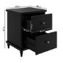 Black 2-Drawer Bobbin Bedside Table - Alma