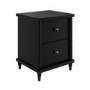 Black 2-Drawer Bobbin Bedside Table - Alma