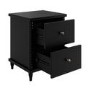 Black 2-Drawer Bobbin Bedside Table - Alma