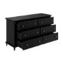 Wide Black Bobbin Chest of 6 Drawers - Alma