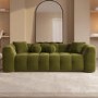 Olive Green Velvet 3 Seater Cloud Sofa - Alessia