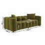 Olive Green Velvet 3 Seater Cloud Sofa - Alessia