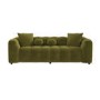 Olive Green Velvet 3 Seater Cloud Sofa - Alessia