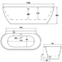 Freestanding Double Ended Back to Wall Bath 1700 x 800mm - Alto