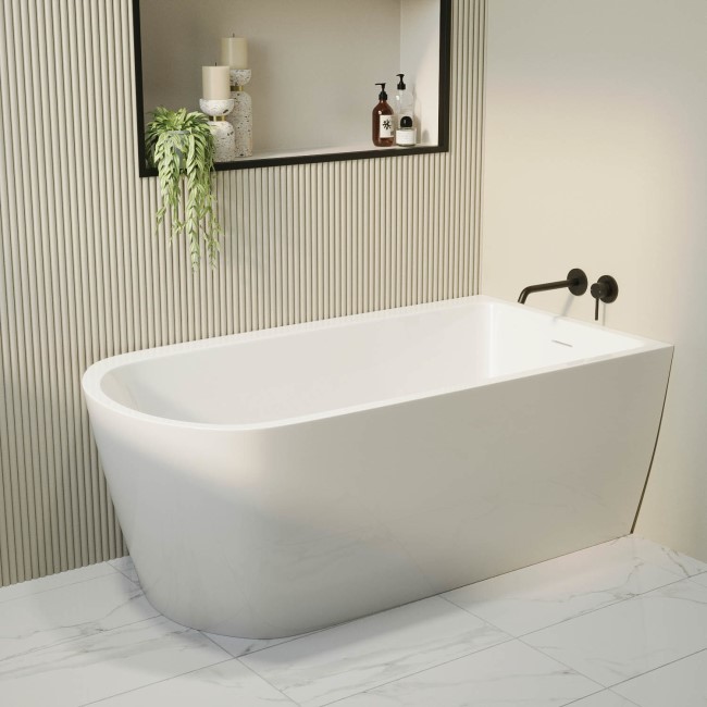 Freestanding Single Ended Right Hand Corner Bath 1500 x 800mm - Amaro