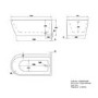 Freestanding Single Ended Right Hand Corner Bath 1500 x 800mm - Amaro