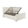 Cream Fabric Double Side-Lift Ottoman Bed - Amelia