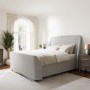 Grey Fabric Double Side-Lift Ottoman Bed - Amelia