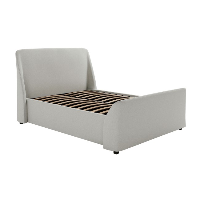 Grey Upholstered Double Side-Lift Ottoman Bed - Amelia