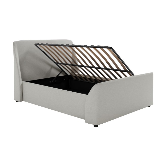 Grey Upholstered Double Side-Lift Ottoman Bed - Amelia