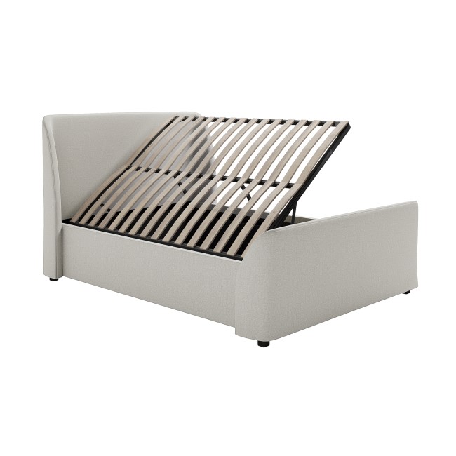 Grey Upholstered Double Side-Lift Ottoman Bed - Amelia