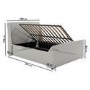 Grey Fabric Double Side-Lift Ottoman Bed - Amelia