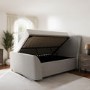 Grey Fabric Double Side-Lift Ottoman Bed - Amelia