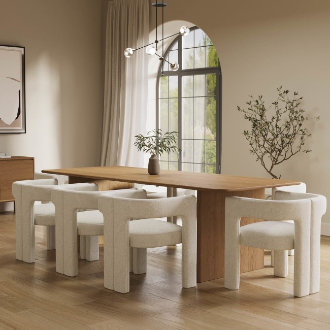 Extra Large Rustic Oak Dining Table - 240cm - Seats 10 - 12 - Mia