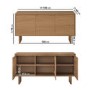 Large Rustic Oak Sideboard - 3 Doors - 150cm - Mia