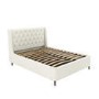 Cream Fabric Double Ottoman Bed with Legs - Amara