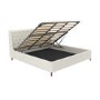 Cream Fabric Super King Ottoman Bed with Legs - Amara