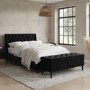 Black Velvet King Size Ottoman Bed with Legs - Amara