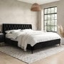 Black Velvet Super King Ottoman Bed with Legs - Amara