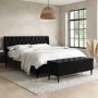 Black Velvet Super King Ottoman Bed with Legs - Amara