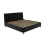 Black Velvet Super King Ottoman Bed with Legs - Amara