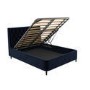 Navy Velvet King Size Ottoman Bed With Legs - Amara