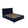 Navy Velvet King Size Ottoman Bed With Legs - Amara