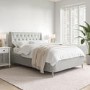 Grey Fabric Double Ottoman Bed With Legs - Amara