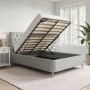 Grey Fabric King Size Ottoman Bed With Legs - Amara