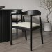 Brass Detail Black Carver Dining Chair - Anders