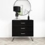 Black Chest of 3 Drawers - Kaia