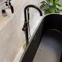 Black & Brass Freestanding Bath Shower Mixer Tap - Arissa