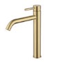 Brushed Brass Tall Mono Basin Mixer Tap - Arissa