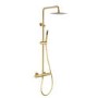 Brushed Brass Thermostatic Bar Mixer Shower Set with Slide Rail Kit & Pencil Hand Shower - Arissa