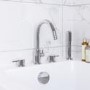 Chrome 4 Hole Bath Shower Mixer Tap - Arissa