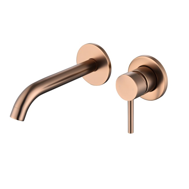 Brushed Bronze Wall Mounted Basin Mixer Tap - Arissa