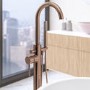 Brushed Bronze Freestanding Bath Shower Mixer Tap - Arissa