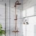 Brushed Bronze Thermostatic Bar Mixer Shower with Slide Rail Kit & Pencil Hand Shower - Arissa