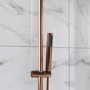 Brushed Bronze Thermostatic Bar Mixer Shower Set with Slide Rail Kit & Pencil Hand Shower - Arissa