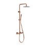 Brushed Bronze Thermostatic Bar Mixer Shower Set with Slide Rail Kit & Pencil Hand Shower - Arissa