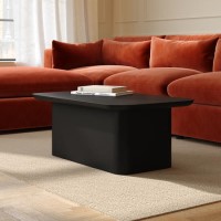 Large Rectangular Black Wooden Coffee Table With Storage - Ari