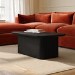 Large Rectangular Black Wooden Coffee Table With Storage - Ari