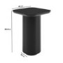 Large Black Square Wooden Pedestal Side Table - Ari