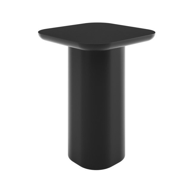 Large Black Square Wooden Pedestal Side Table - Ari