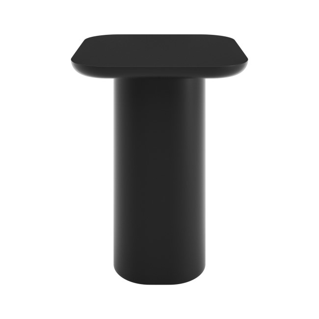 Large Black Square Wooden Pedestal Side Table - Ari