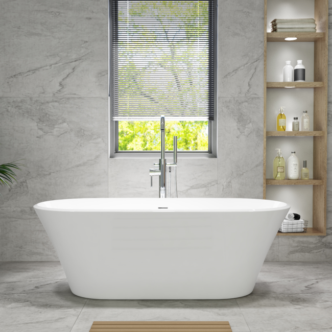 Freestanding Double Ended Bath 1650 x 740mm - Arya